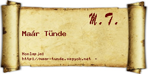 Maár Tünde névjegykártya